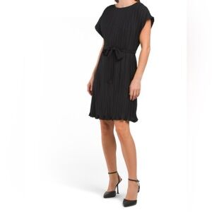 Elegant Black Pleated Dress